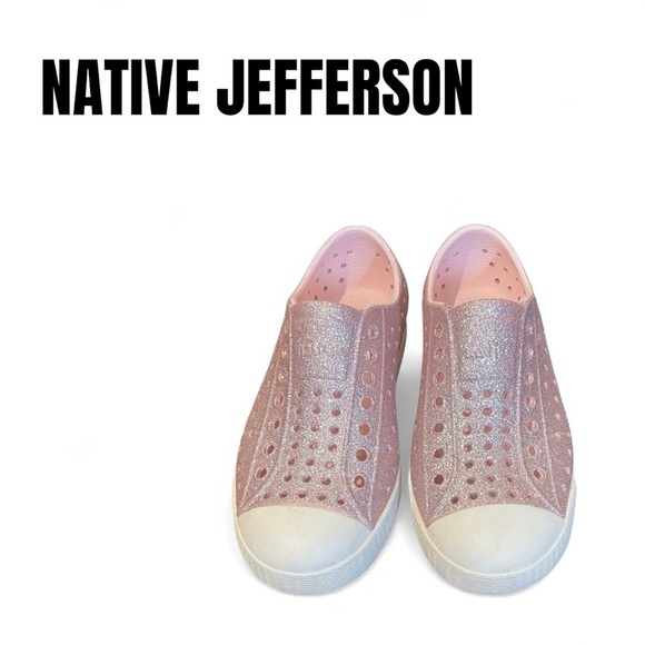Native Jefferson Girls Pink Glitter Slip On Shoes 11 Toddler - Picture 1 of 11